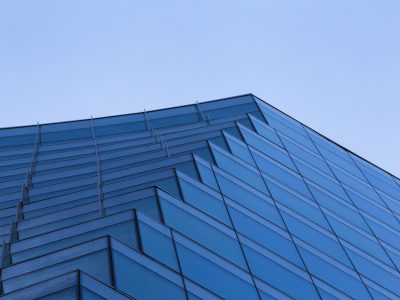 low-angle-modern-blue-building-design